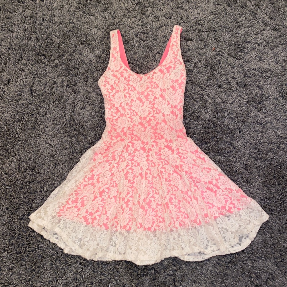 NORDSTROM BABYDOLL LACE PINK/ WHITE DRESS 👗